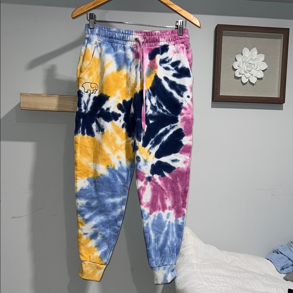 Ivory‎ Ella sweatpants jogger Multicolor tie dye 100% cotton